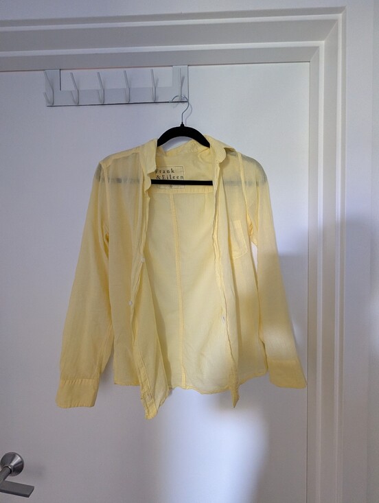 Frank & Eileen Tops - FRANK & EILEEN Barry Tailored Button-Up Cotton Shirt in Canary Yellow, S…
